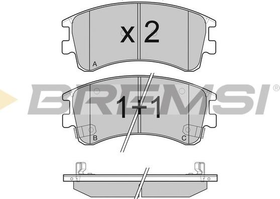 Bremsi BP3089 - Тормозные колодки, дисковые, комплект autospares.lv