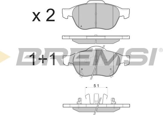 Bremsi BP3085 - Тормозные колодки, дисковые, комплект autospares.lv