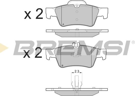 Bremsi BP3088 - Тормозные колодки, дисковые, комплект autospares.lv