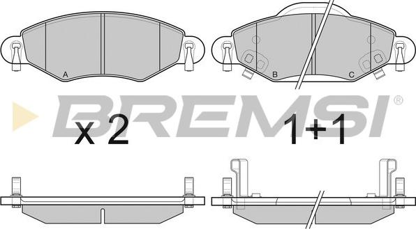 Bremsi BP3082 - Тормозные колодки, дисковые, комплект autospares.lv
