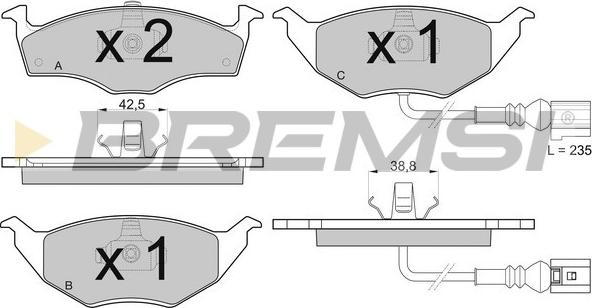 Bremsi BP3031 - Тормозные колодки, дисковые, комплект autospares.lv