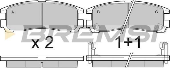 Bremsi BP3038 - Тормозные колодки, дисковые, комплект autospares.lv