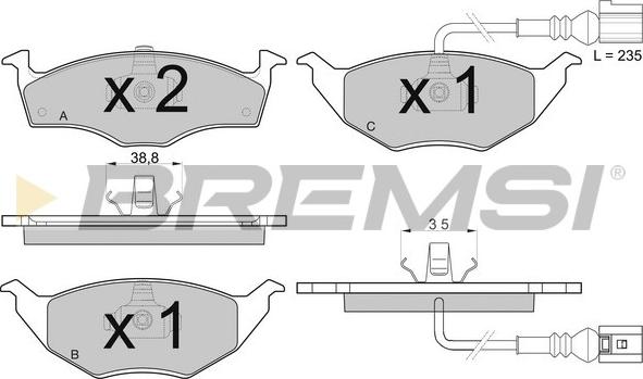 Bremsi BP3032 - Тормозные колодки, дисковые, комплект autospares.lv