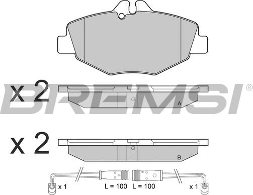 Bremsi BP3020 - Тормозные колодки, дисковые, комплект autospares.lv