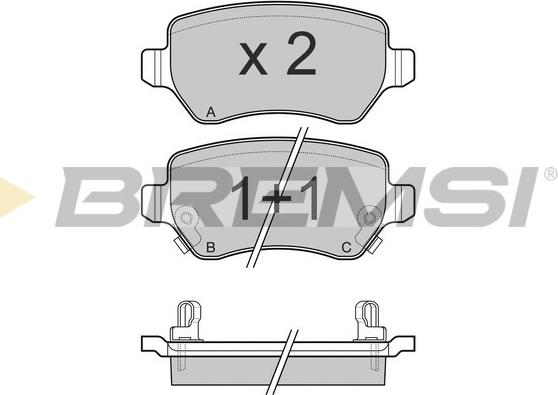 Bremsi BP3027 - Тормозные колодки, дисковые, комплект autospares.lv