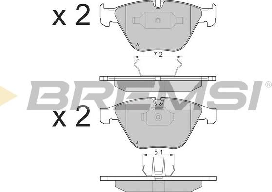 Bremsi BP3073 - Тормозные колодки, дисковые, комплект autospares.lv