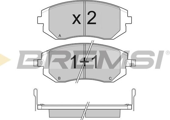 Bremsi BP3158 - Тормозные колодки, дисковые, комплект autospares.lv