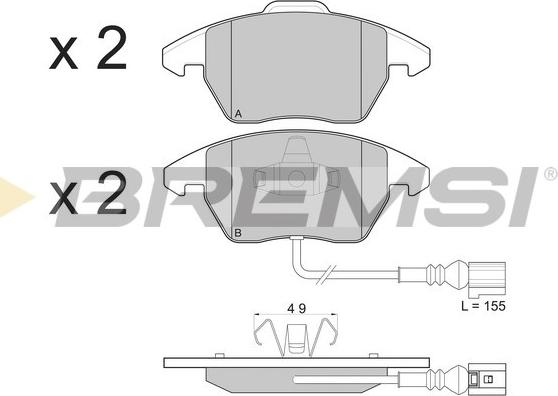 Bremsi BP3103 - Тормозные колодки, дисковые, комплект autospares.lv