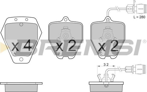 Bremsi BP3118 - Тормозные колодки, дисковые, комплект autospares.lv