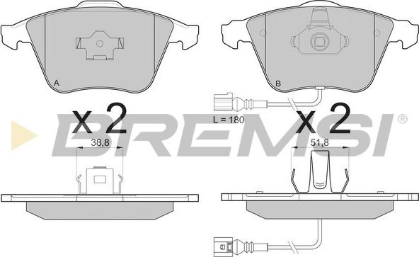 Bremsi BP3136 - Тормозные колодки, дисковые, комплект autospares.lv