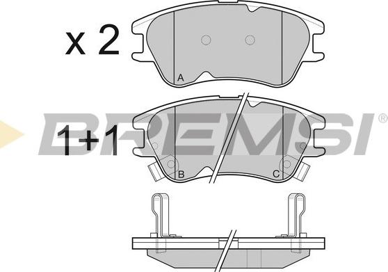 Bremsi BP3138 - Тормозные колодки, дисковые, комплект autospares.lv