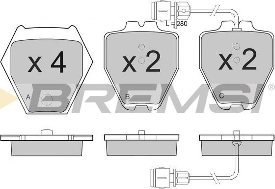 Bremsi BP3122 - Тормозные колодки, дисковые, комплект autospares.lv