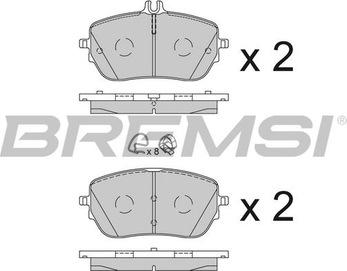 Bremsi BP3853 - Тормозные колодки, дисковые, комплект autospares.lv