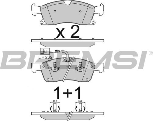 Bremsi BP3814 - Тормозные колодки, дисковые, комплект autospares.lv