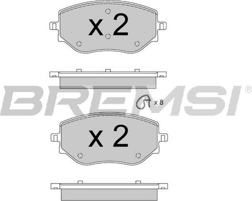 Bremsi BP3889 - Тормозные колодки, дисковые, комплект autospares.lv