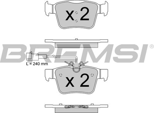 Bremsi BP3870 - Тормозные колодки, дисковые, комплект autospares.lv