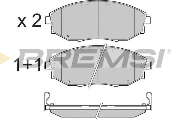 Bremsi BP3399 - Тормозные колодки, дисковые, комплект autospares.lv