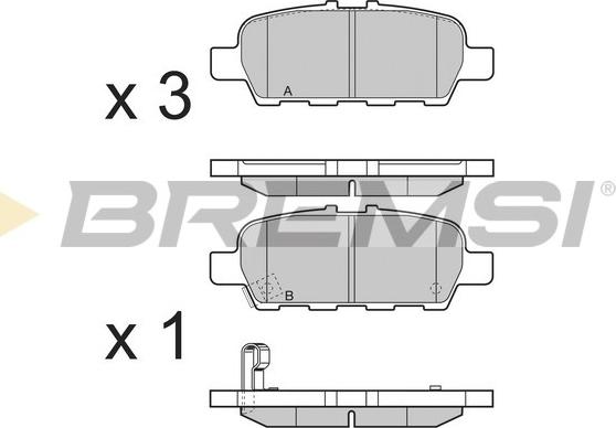 Bremsi BP3395 - Тормозные колодки, дисковые, комплект autospares.lv