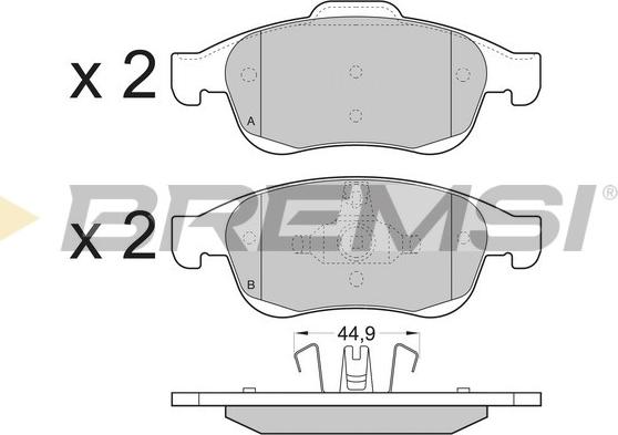 Bremsi BP3392 - Тормозные колодки, дисковые, комплект autospares.lv