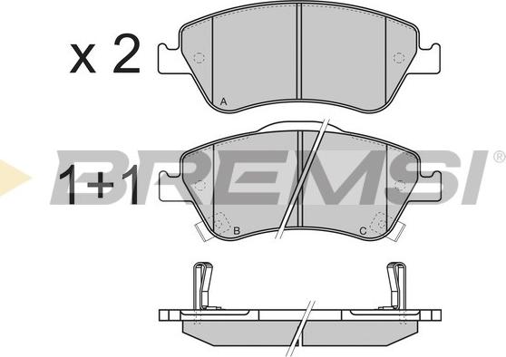 Bremsi BP3340 - Тормозные колодки, дисковые, комплект autospares.lv