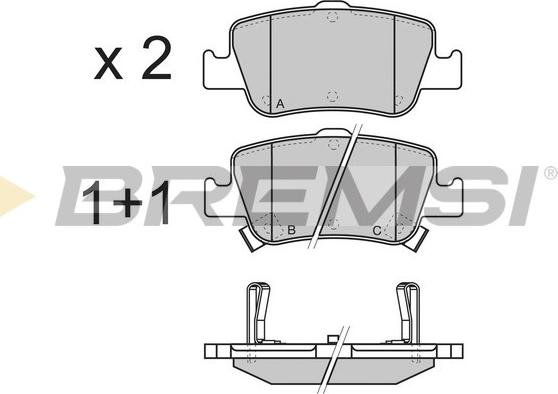 Bremsi BP3341 - Тормозные колодки, дисковые, комплект autospares.lv