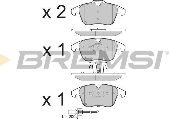 Bremsi BP3348 - Тормозные колодки, дисковые, комплект autospares.lv