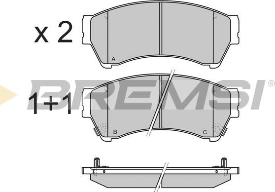 Bremsi BP3343 - Тормозные колодки, дисковые, комплект autospares.lv