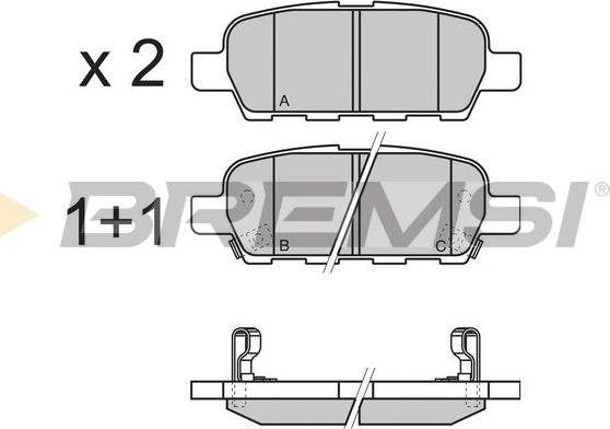 Bremsi BP3351 - Тормозные колодки, дисковые, комплект autospares.lv