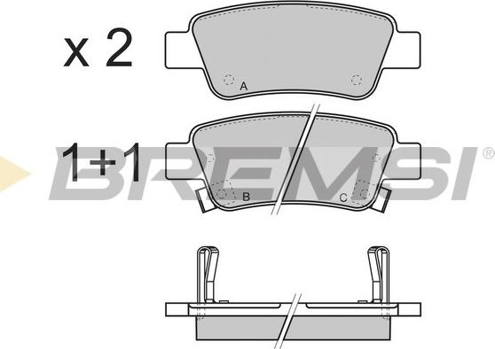 Bremsi BP3353 - Тормозные колодки, дисковые, комплект autospares.lv