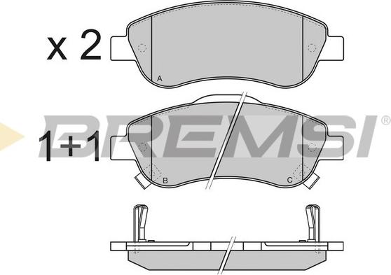 Bremsi BP3352 - Тормозные колодки, дисковые, комплект autospares.lv