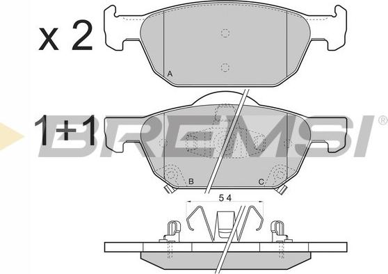 Bremsi BP3369 - Тормозные колодки, дисковые, комплект autospares.lv