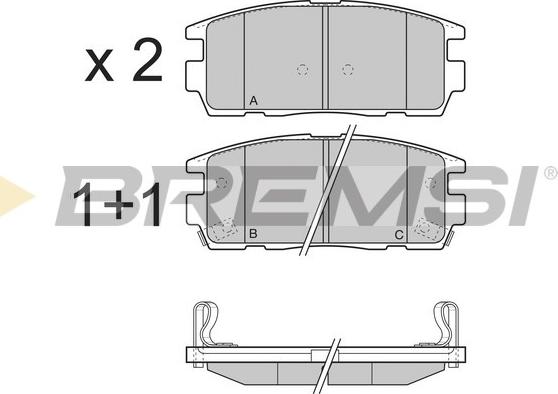 Bremsi BP3304 - Тормозные колодки, дисковые, комплект autospares.lv