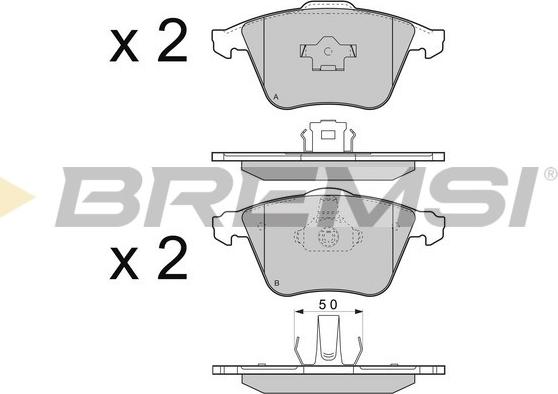 Bremsi BP3301 - Тормозные колодки, дисковые, комплект autospares.lv