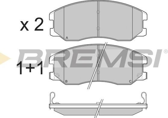 Bremsi BP3303 - Тормозные колодки, дисковые, комплект autospares.lv