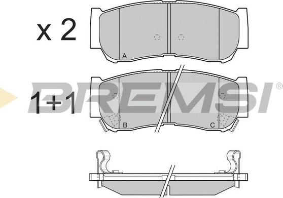 Bremsi BP3314 - Тормозные колодки, дисковые, комплект autospares.lv