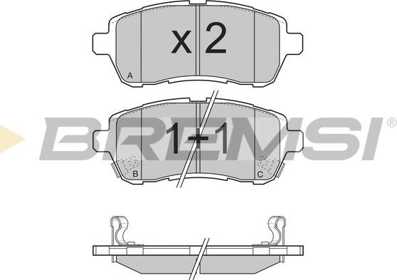 Bremsi BP3316 - Тормозные колодки, дисковые, комплект autospares.lv