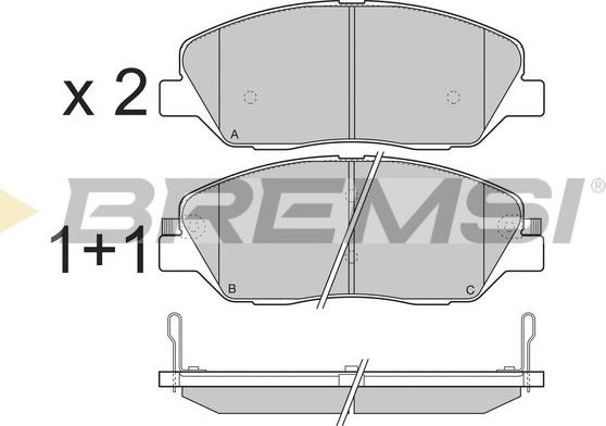 Bremsi BP3313 - Тормозные колодки, дисковые, комплект autospares.lv