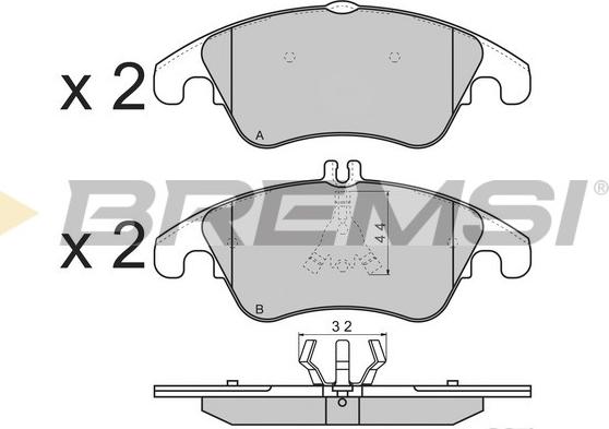 Bremsi BP3317 - Тормозные колодки, дисковые, комплект autospares.lv