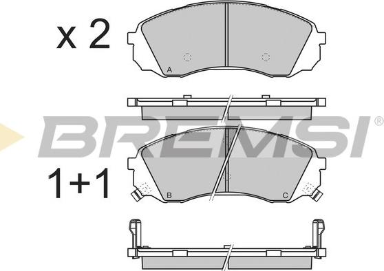 Bremsi BP3336 - Тормозные колодки, дисковые, комплект autospares.lv