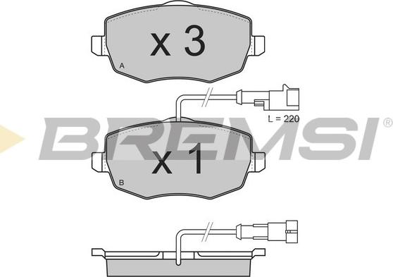 Bremsi BP3338 - Тормозные колодки, дисковые, комплект autospares.lv