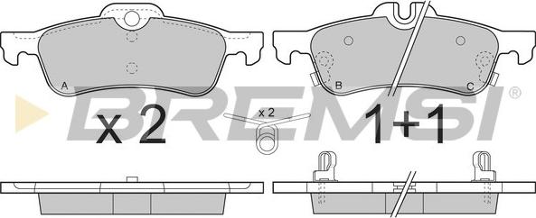 Bremsi BP3320 - Тормозные колодки, дисковые, комплект autospares.lv