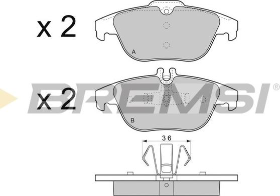 Bremsi BP3328 - Тормозные колодки, дисковые, комплект autospares.lv