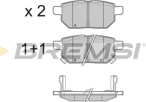 Bremsi BP3322 - Тормозные колодки, дисковые, комплект autospares.lv