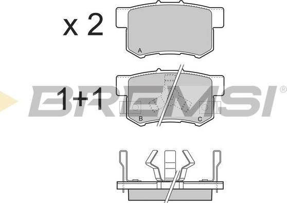 Bremsi BP3374 - Тормозные колодки, дисковые, комплект autospares.lv
