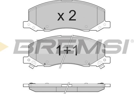 Bremsi BP3378 - Тормозные колодки, дисковые, комплект autospares.lv