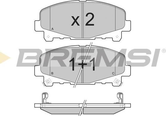 Bremsi BP3373 - Тормозные колодки, дисковые, комплект autospares.lv