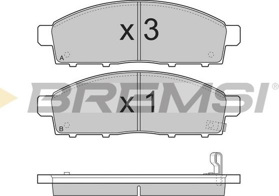 Bremsi BP3296 - Тормозные колодки, дисковые, комплект autospares.lv