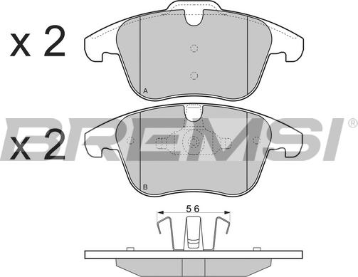 Bremsi BP3297 - Тормозные колодки, дисковые, комплект autospares.lv