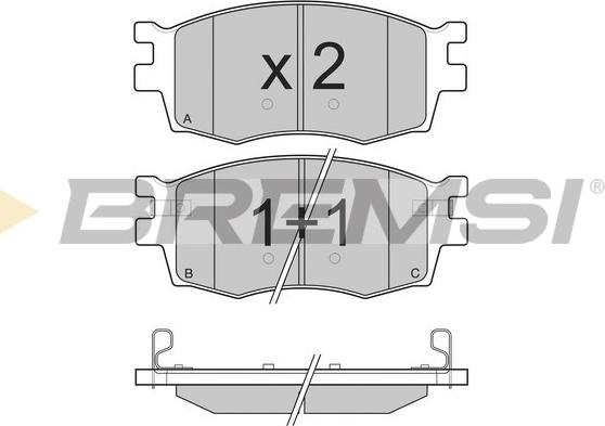 Bremsi BP3240 - Тормозные колодки, дисковые, комплект autospares.lv