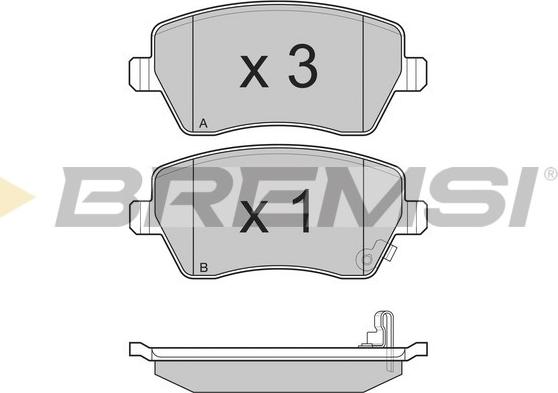 Bremsi BP3248 - Тормозные колодки, дисковые, комплект autospares.lv